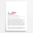 Definition Poster Tante: Dein einzigartiges personalisiertes Geschenk