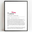 Definition Poster Tante: Dein einzigartiges personalisiertes Geschenk - posterfolio.de
