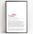 Definition Poster Tante: Dein einzigartiges personalisiertes Geschenk - posterfolio.de