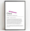 Definition Poster Oma: Dein liebevolles personalisiertes Geschenk - posterfolio.de