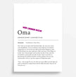 Definition Poster Oma: Dein liebevolles personalisiertes Geschenk