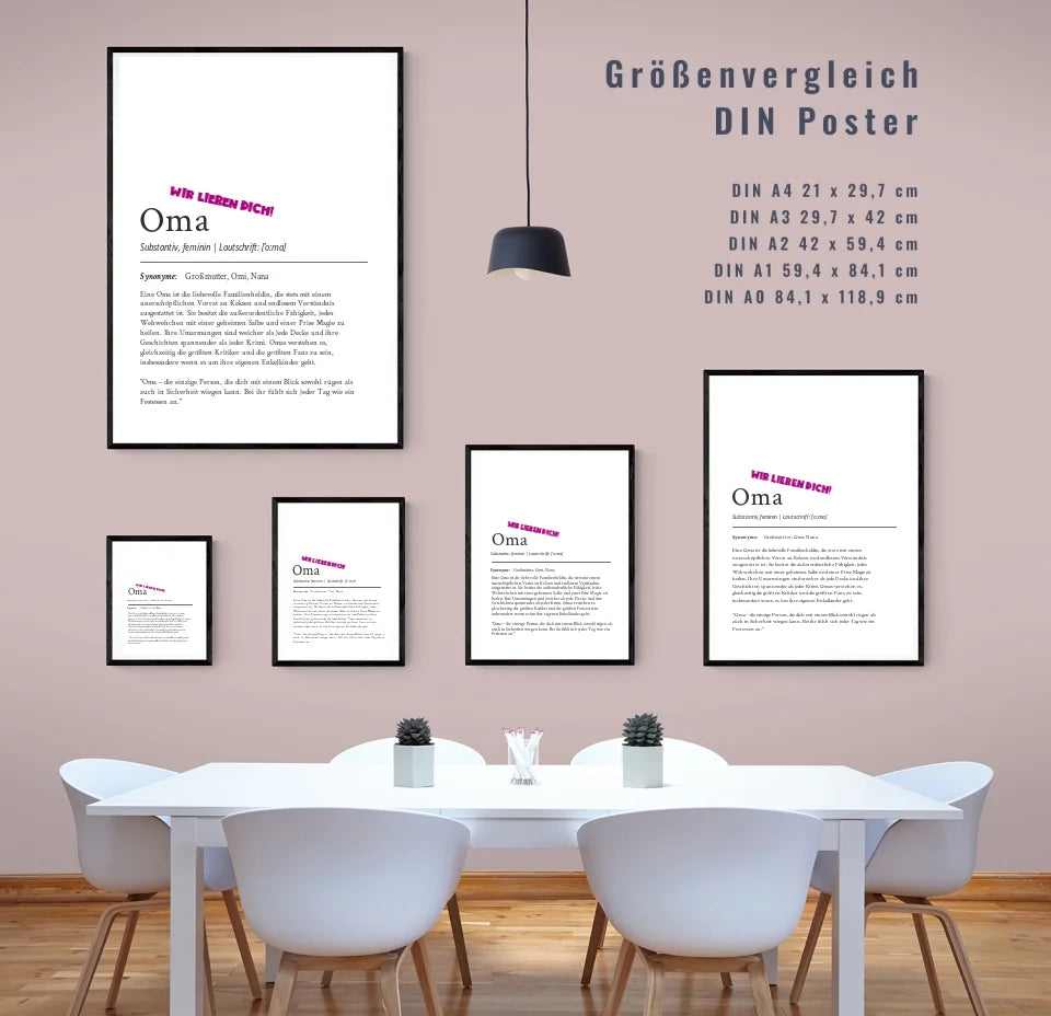 Definition Poster Oma: Dein liebevolles personalisiertes Geschenk