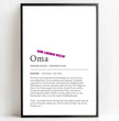 Definition Poster Oma: Dein liebevolles personalisiertes Geschenk - posterfolio.de