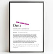 Definition Poster Oma: Dein liebevolles personalisiertes Geschenk - posterfolio.de