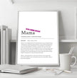 Definition Poster Mama: Dein liebevolles personalisiertes Geschenk - posterfolio.de