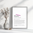 Definition Poster Mama: Dein liebevolles personalisiertes Geschenk - posterfolio.de
