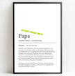 Definition Poster Papa: Dein personalisiertes Geschenk voller Liebe - posterfolio.de
