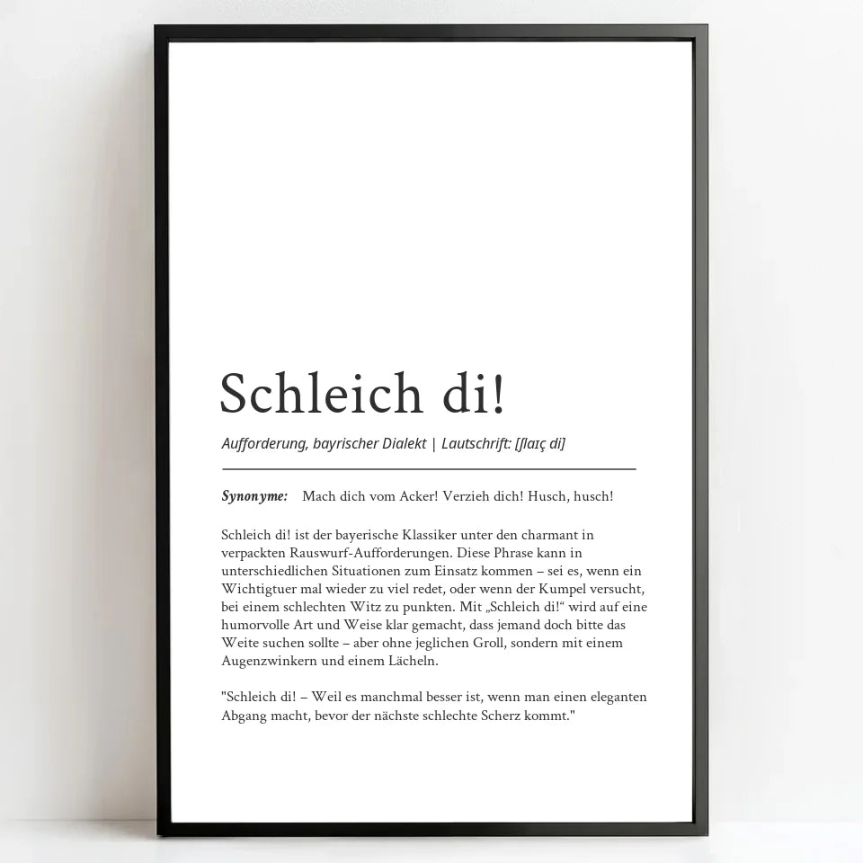 Personalisierte Poster Bilderrahmen schwarz matt 20 x 30 cm