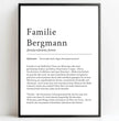 Familienname Definition Poster: Personalisiertes Geschenk für deine Familie - posterfolio.de