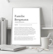 Familienname Definition Poster: Personalisiertes Geschenk für deine Familie - posterfolio.de