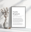 Familienname Definition Poster: Personalisiertes Geschenk für deine Familie - posterfolio.de