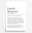 Familienname Definition Poster: Personalisiertes Geschenk für deine Familie