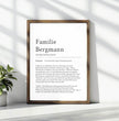 Familienname Definition Poster: Personalisiertes Geschenk für deine Familie - posterfolio.de