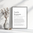 Familienname Definition Poster: Personalisiertes Geschenk für deine Familie - posterfolio.de