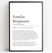Familienname Definition Poster: Personalisiertes Geschenk für deine Familie - posterfolio.de