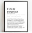 Familienname Definition Poster: Personalisiertes Geschenk für deine Familie - posterfolio.de