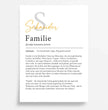 Definition Poster Familie: personalisiertes Geschenk