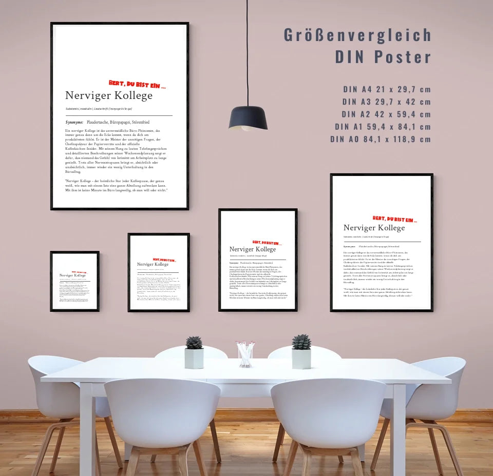 Dein personalisiertes Definition Poster "Nerviger Kollege": Humorvoll & Einzigartig