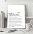 Definition Poster Patenonkel: Dein einzigartiges, personalisiertes Geschenk - posterfolio.de