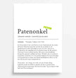 Definition Poster Patenonkel: Dein einzigartiges, personalisiertes Geschenk