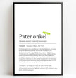 Definition Poster Patenonkel: Dein einzigartiges, personalisiertes Geschenk - posterfolio.de