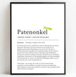 Definition Poster Patenonkel: Dein einzigartiges, personalisiertes Geschenk - posterfolio.de