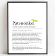 Definition Poster Patenonkel: Dein einzigartiges, personalisiertes Geschenk - posterfolio.de