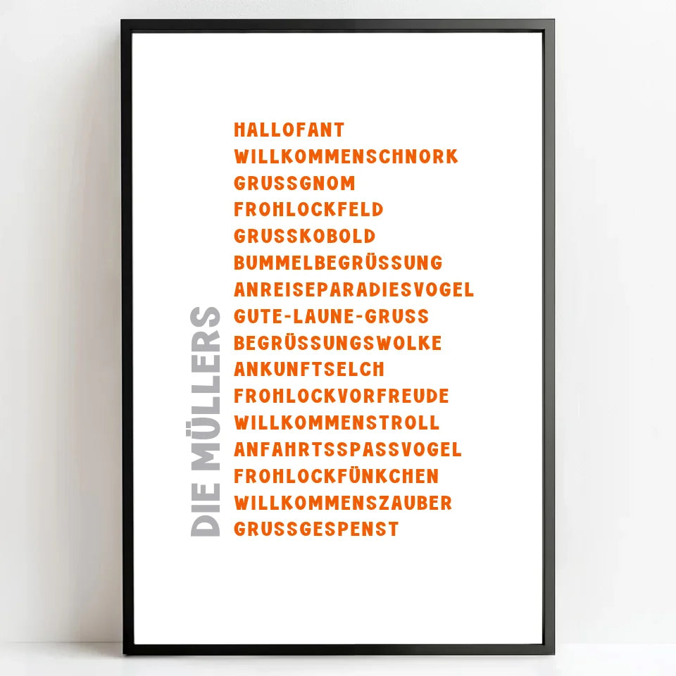 Personalisierte Poster Bilderrahmen schwarz matt 20 x 30 cm