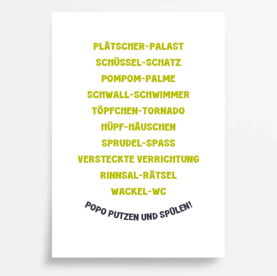 Gestalte Dein humorvolles Toiletten-Poster: Lachen garantiert!