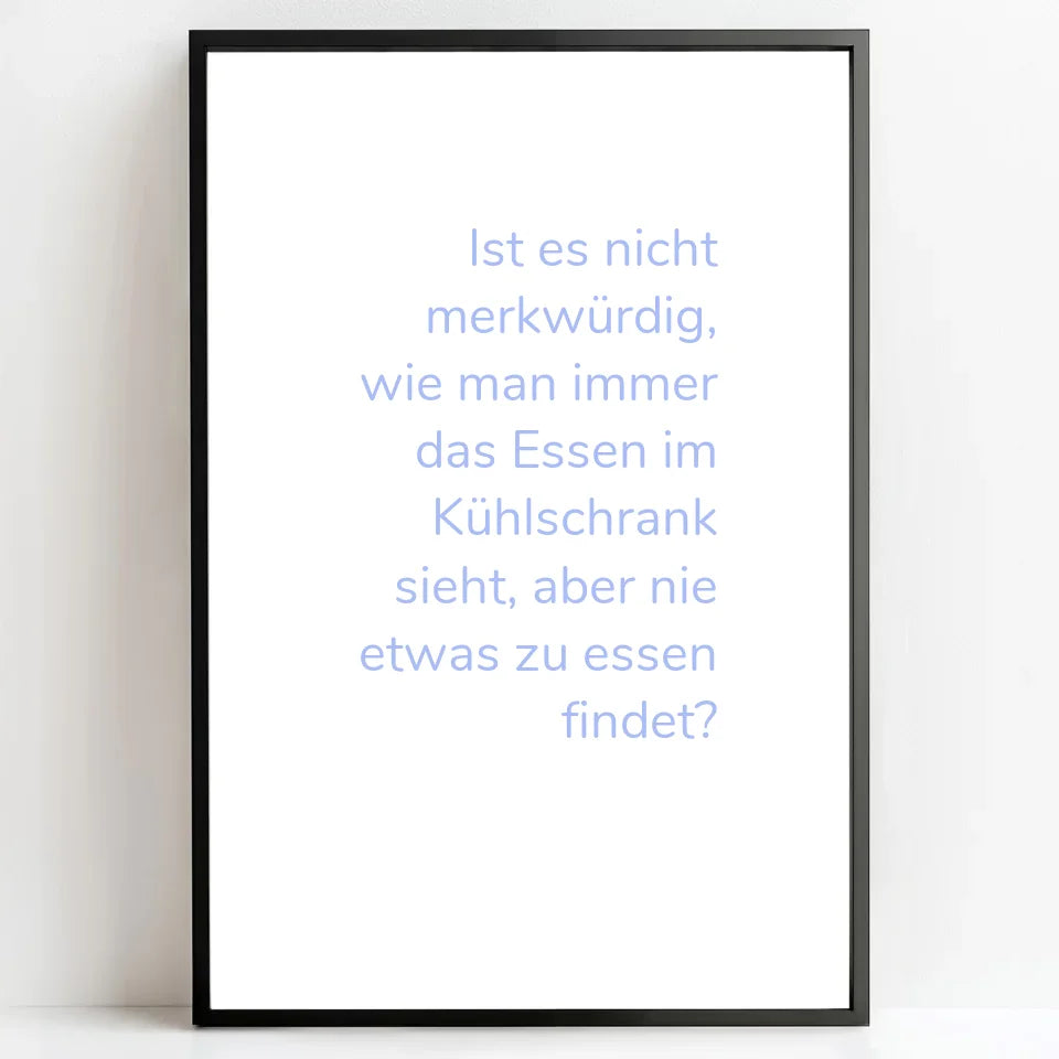 Personalisierte Poster Bilderrahmen schwarz matt 20 x 30 cm