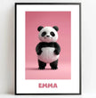 Fröhlicher Panda: Dein personalisiertes Poster für strahlende Kinderzimmer! - posterfolio.de