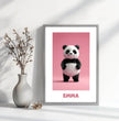 Fröhlicher Panda: Dein personalisiertes Poster für strahlende Kinderzimmer! - posterfolio.de