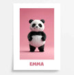 Fröhlicher Panda: Dein personalisiertes Poster für strahlende Kinderzimmer! - posterfolio.de