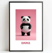 Fröhlicher Panda: Dein personalisiertes Poster für strahlende Kinderzimmer! - posterfolio.de