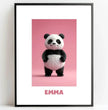 Fröhlicher Panda: Dein personalisiertes Poster für strahlende Kinderzimmer! - posterfolio.de