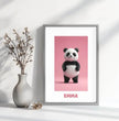 Fröhlicher Panda: Dein personalisiertes Poster für strahlende Kinderzimmer! - posterfolio.de