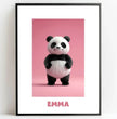 Fröhlicher Panda: Dein personalisiertes Poster für strahlende Kinderzimmer! - posterfolio.de