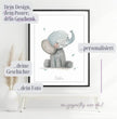 Liebenswertes Elefantenbaby: Dein personalisiertes Poster für pure Freude! - posterfolio.de