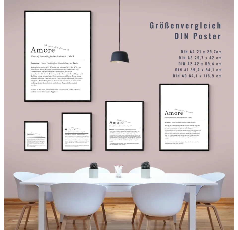 Amore Definition Poster: Dein personalisiertes Geschenk der Liebe