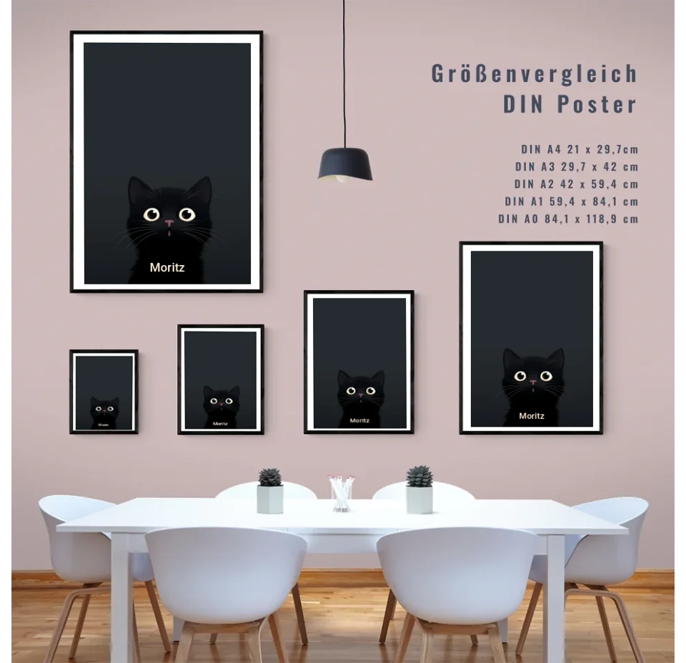 Neugierige Katze: Dein personalisiertes Poster für charmante Blickfänge!