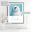 Glücklicher Eisbär: Dein personalisiertes Poster für pure Freude! - posterfolio.de