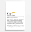 Definition Poster "Depp": Ein einzigartiges, personalisiertes Poster