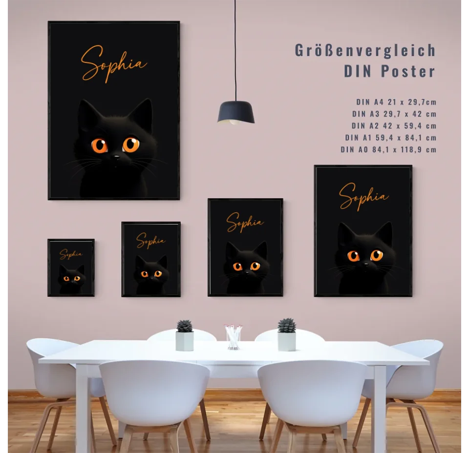 Zauberhafte Katze: Dein personalisiertes Poster für magische Momente!