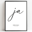 Personalisiertes Hochzeitsposter - Unser ‘ja’ für die Liebe - posterfolio.de