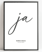 Personalisiertes Hochzeitsposter - Unser ‘ja’ für die Liebe - posterfolio.de