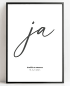 Personalisiertes Hochzeitsposter - Unser ‘ja’ für die Liebe - posterfolio.de