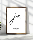 Personalisiertes Hochzeitsposter - Unser ‘ja’ für die Liebe - posterfolio.de