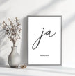 Personalisiertes Hochzeitsposter - Unser ‘ja’ für die Liebe - posterfolio.de
