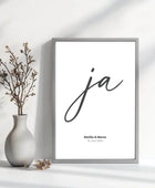 Personalisiertes Hochzeitsposter - Unser ‘ja’ für die Liebe - posterfolio.de
