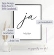 Personalisiertes Hochzeitsposter - Unser ‘ja’ für die Liebe - posterfolio.de